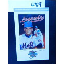 1992 Legends Sports Memorabilia, Nolan Ryan Cover Archives Postcard, card 5 cover 6, Rangers