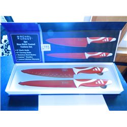 Royal Crest Two Piece Non-Stick Coated Cutlery Set, NEW IN BOX, 8" Chef's Knife & 8" Carver