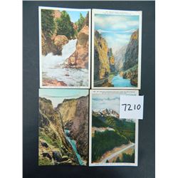 Four (4) 1930's Postcards from Colorado, All One Money