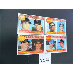 Four (4) 1969 Topps Baseball Rookie Stars Cards, All One Money, Dodgers and White Sox