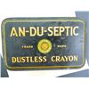 Image 1 : An-Du-Septic Dustless Crayon Tin, Crayola Crayons, Artista Water Colors, Very OLD Tin