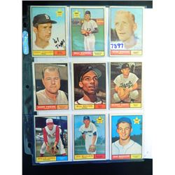 Nine (9) 1961 Topps Baseball Cards, All One Money, Four Rookie Card! Note Wynn Hawkins Has Red Ink
