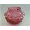 Image 1 : A RUBY GLASS OVOID VASE, clear trailed glass side, height 10cm  20-30...