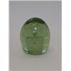 Image 1 : A GREEN GLASS DUMPY PAPERWEIGHT, floral inclusion, height 10cm  20-30...