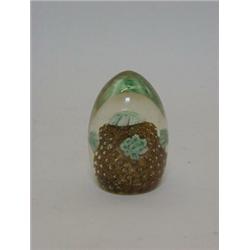 A CLEAR GLASS DUMPY PAPERWEIGHT, millefiore, aventurine, inclusions, height 10cm  30-40...