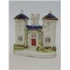 Image 1 : A STAFFORDSHIRE FLATBACK CHIMNEY ORNAMENT, mid 19th Century, formed as a Regency twin tower cotta...