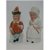 Image 1 : A PAIR OF NOVELTY STAFFORDSHIRE PITCHERS, late 19th Century, formed as Mr Punch and Judy, polychr...