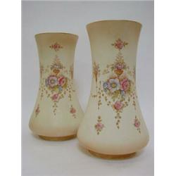 A PAIR OF FIELDINGS CROWN DEVON BALUSTER VASES, 'Spring' pattern, height 30cm, and a similar, (un...