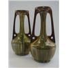 Image 1 : ATTRIBUTED TO LINTHORPE ART POTTERY, late 19th Century, a pair of baluster vases, extended twin h...