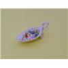 Image 1 : A TEA CADDY SPOON, early 19th Century, decorated Coalport flowers, length 7cm, (nick to rim)  20-...