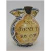 Image 1 : AN ITALIAN MAJOLICA JUG, 19th Century, blue, olive and ocre decorated, motto 'Lucia beu puro con...