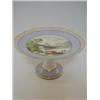 Image 1 : A DESSERT COMPORT, mid 19th Century, on high trumpet base, painted lake scene reserved by pastel...