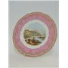 Image 1 : A COALPORT CABINET PLATE, mid 19th Century, rose pink and pearl border, named view of Loch Lomand...