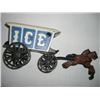 Image 1 : VINTAGE IRON TOY STAGECOACH *ICE* 2 PIECES-ALL METAL IRON HEAVY!! ITEM CAME OUT OF ESTATE!!