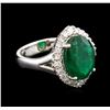 Image 1 : 6.45ct Emerald and Diamond Ring - 18KT White Gold