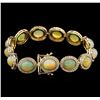 Image 2 : 17.95ctw Opal and Diamond Bracelet - 14 KT Yellow Gold