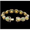 Image 3 : 17.95ctw Opal and Diamond Bracelet - 14 KT Yellow Gold