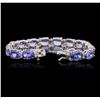 Image 3 : 14KT White Gold 22.56ctw Tanzanite and Diamond Bracelet