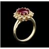 Image 3 : 4.94ct Ruby and Diamond Ring - 14KT Yellow Gold