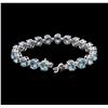 Image 3 : 14KT White Gold 27.80ctw Topaz and Diamond Bracelet