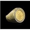 Image 1 : 14KT Yellow Gold 0.30ctw Diamond Coin Ring
