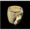 Image 3 : 14KT Yellow Gold 0.30ctw Diamond Coin Ring