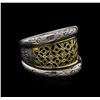 Image 1 : 0.04ctw Diamond Ring - 18KT Yellow Gold and Sterling Silver