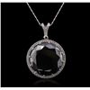 14KT White Gold 114.88ct Black and White Diamond Pendant With Chain