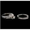 Image 1 : 0.73ctw Diamond Wedding Ring Set - 14KT White Gold