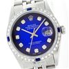 Rolex Stainless Steel Diamond and Sapphire DateJust Men's Watch