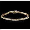 Image 1 : 14KT Yellow Gold 6.06ctw Diamond Tennis Bracelet