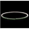 Image 2 : 2.65ctw Tsavorite Bangle Bracelet - 18KT White Gold