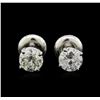 1.09ctw Diamond Stud Earrings - 14KT White Gold