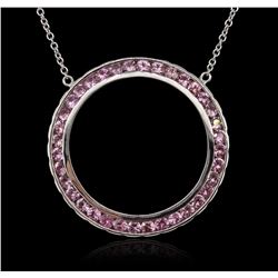 14KT White Gold 3.00ctw Pink Sapphire Necklace