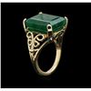 Image 3 : 16.36ct Emerald Ring - 14KT Yellow Gold
