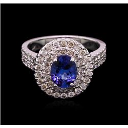 1.50ct Tanzanite and Diamond Ring - 14KT White Gold