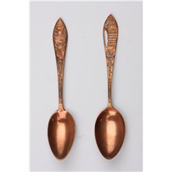 Vintage Solid Copper Souvenir Spoons