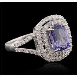 14KT White Gold 2.61ct Tanzanite and Diamond Ring