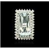 Image 2 : 14KT White Gold 16.49ct Aquamarine and Diamond Ring