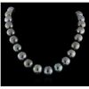 Image 2 : Cultured Pearl and Diamond Necklace - 14KT White Gold