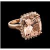 10.31ct Morganite and Diamond Ring - 14KT Rose Gold