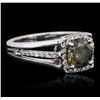 14KT White Gold 1.61ctw Brown Diamond Ring