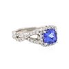 Image 2 : 14KT White Gold 1.62ct Tanzanite and Diamond Ring