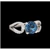 2.63ct Light Blue Topaz and Diamond Ring - 14KT White Gold
