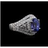 2.69ct Tanzanite and Diamond Ring - 18KT White Gold