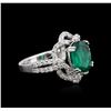 14KT White Gold 2.30ct Emerald and Diamond Ring