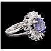 14KT White Gold 2.95ct Tanzanite and Diamond Ring