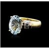 14KT Yellow and White Gold 4.93ct Aquamarine and Diamond Ring