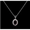2.53ct Green Tourmaline and Diamond Pendant With Chain - 14KT White Gold