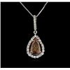 GIA Cert 1.52ctw Fancy Color Diamond Pendant With Chain - 14KT White Gold